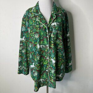 Printfresh Green Floral Pajama Top